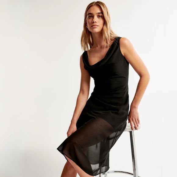 cowl neck midi dress - Picture 3 of 9